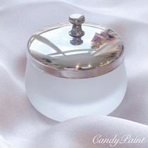 Candipaint frosted glass small meryl wash pen cup water crystal cup container with lid medecor tool round cup