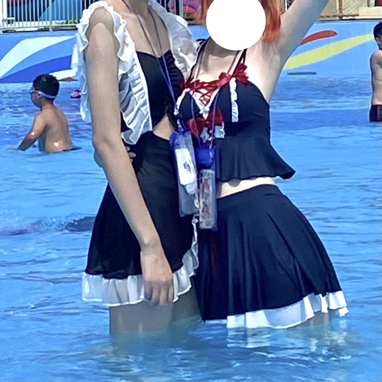 可爱蝴蝶结缎带泳衣分体日系温泉显瘦遮肉小胸女士泳装 - 买家秀图片