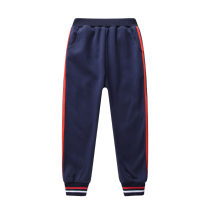 Pure cotton school uniform pants male and female primary school students two bars hidden blue spring and autumn sports parallel bars white edge primary school pants