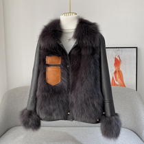 Fur coat fox fur coat whole leather sheepskin plus cotton clothes autumn and winter women new Haining leather leather clothing