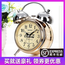 Seiko silent children creative personality luminous simple bedside primary school students with cute small alarm clock QHK906