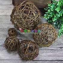 Primary color rattan rattan ball Christmas decoration Mall hotel hanging ornaments dry branches hanging ornaments school kindergarten handmade wreath