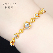 Gold Bracelet Women 24K Pure Gold Heart-shaped New Wedding Lady 999 Gold Bracelet Tanabata Send Girlfriend