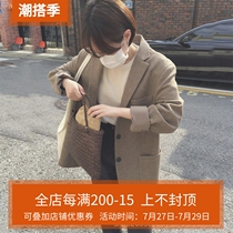 2021 autumn and winter new Korean version of Maos suit jacket Women Thickening Casual leanthin Inn Wind wool Western suit jacket