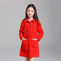 European and American foreign style children's clothing girls spring and autumn corduroy dress big children a princess skirt long sleeve petticoat tide