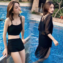 Plus size swimsuit womens three-piece conservative skirt Korean fat mm swimsuit hot spring meat cover swimsuit women cover belly thin