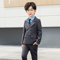 Boys piano performance dress set double breast wedding flower boy suit English style banquet slim gentleman suit