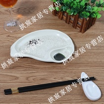 Bar imitation porcelain melamine tableware Plastic dumpling plate ktv Western double-grid drop-resistant multi-grid snack with vinegar plate