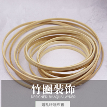 Bamboo Embroidered Circle Round Wedding Environment Decoration Cloth Handmade Diy Rope Laying Dream Mesh Accessories Work Materials