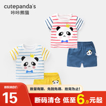 Baby cotton short sleeve suit Childrens summer dress boys and girls 1 year old 3 out of two sets Y3246
