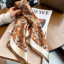 2022 new spring printed real silk scarves scarves with small scarves in Korean version 100 lap decorated with small scarves mulberry silk beauty