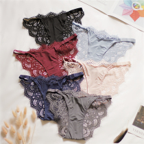 Little womens underwear lace Japanese temptation no trace hips ultra-thin transparent perspective charm sexy low waist cotton crotch