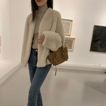 MSBEAST imported purple standard velvet mink fur coat womens short mink coat womens whole mink shape winter