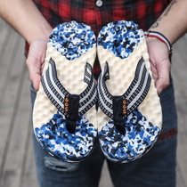 Summer male slippers herringbone dragging men sandals slippers non-slip Soft bottom Korean version Fashion outside wearing Massage Camouflage Beach Toshoes