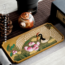Shengshan retro hand-painted pot tea tray tea tray tea tray purple sand pot ceramic dry bubble table Tea Sea Chinese kung fu tea set tray