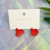 South Korea Ornament Heart-shaped Ear Nail Red Fashion Ear Nail Fashion Accessories Small Red Hearts Earrings Korea Little Red Hearts