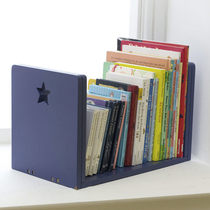 Childrens bookshelf table student desktop telescopic storage rack small home desk simple creative White