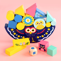 Balanced owl balance folded high stacking music block toys childrens intellectual tabletop game paternity interaction