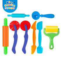 Plasticine clay handmade 8-piece set of molds DIY food grade color clay large hand push roller pizza wheel tool