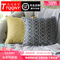 TTQQNY Light Extravagant Design Modern American Eurostyle Geometric Jacquard Cotton Blend Back Cushion Sofa Bedroom Leaning Pillow