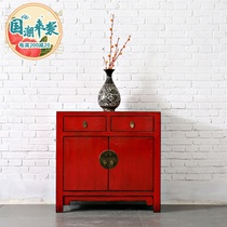 New Chinese side cabinet Retro cabinet Solid wood locker Chinese porch cabinet Living room cabinet antique furniture shoe cabinet old
