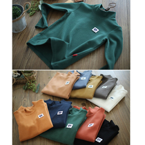 Zhongda boys and girls solid color semi-high collar base shirt children multi-color wild thick middle collar autumn winter bottom T-shirt