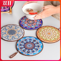 Anti-high temperature ceramic heat insulation mat Anti-hot table mat Japanese plate coaster Bowl mat Household creative tableware mat Placemat