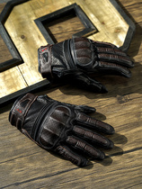 Alien Snail Motorcycle V10 Gloves Mens and Womens Vintage Sheepskin Breathable Motorcycle Gloves Fall Resistant All Seasons Universal