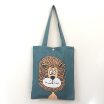 Lion Jane about 100 hitch Personality Oil Painting Sails Bag Women Single Shoulder Bag Art eco-friendly cloth bag Handbags South Korean version
