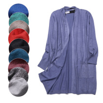 Cabbage price~ soft glutinous sweater coat woman autumn and winter knitting sweater loose and lazy over the knee long sweater coat