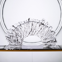 Stacks of round transparent resin art hotel porch restaurant soft modern style model room decoration