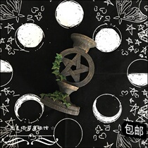 Imported tarot fire element resin Five Mango rattan candleholder pair