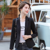 Small suit jacket woman Han version of autumn clothing new casual ladiesblouses temperament little subshort and black little western suit