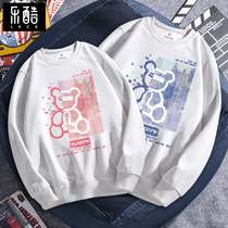 Bear sweatshirt mens tide ins spring and autumn large size lovers plus fat large round neck hat lovers couple long sleeve