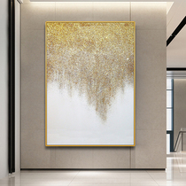 Hand-painted oil painting Nordic light luxury living room porch vertical decorative painting Golden starry sky corridor background wall restaurant hanging painting