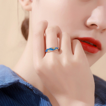 Flower shadow original Van Gogh sunflower ring female S925 sterling silver fashion personality light luxury high-end sense niche design