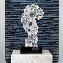 Small Lake Stone Pendulum transparent Abstract Sculpture Hotel Lobby Door Hall Boilerplate room Living room Art swing decoration