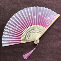 Folding fan Chinese style classical cute mini antique dance elegant portable folding fan female