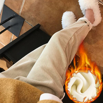 Pregnant women pants winter plus velvet thickened outer wear fashion corduroy grandma casual loose trousers pregnant Haren pants