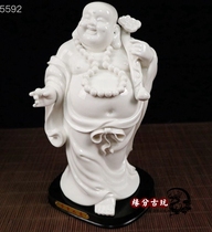 Everything goes well the belly maitreya Buddha ornaments Antique antique white glazed ceramics old goods old goods handicraft ornaments