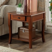 Square solid wood square American side several side cabinets Sofa corner Living room storage coffee table Mini side table Square table