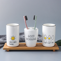 Thai nostalgia couple washing cup creative ceramic cup Wedding toothbrush cup Household tooth cylinder mouth cup set 531