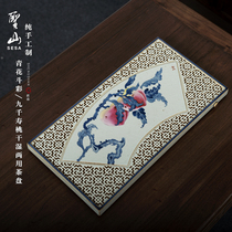 Shengshan ceramic tea set tea tray antique blue and white bucket color kung fu dry bubble tea table tea sea water storage and drainage tea tray