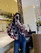 Stunning big and low-key atmospheric real silk shirt woman long sleeve mulberry silk high-end big card shirt