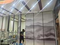 Banquet hall High partition conference room mobile screen Metal private room folding door Metal hanging wheel soundproof wall entry