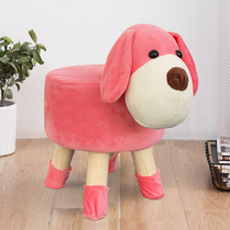 Childrens small stool Household shoe stool Cartoon animal sofa stool Creative solid wood small bench Baby low bench chair