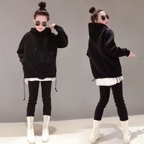 Long Fake Two Womens Loose Korean 2021 Spring and Autumn New European Station European Fashion Hooded Jacket