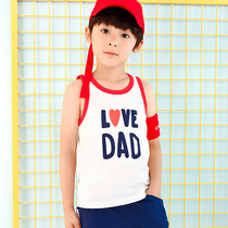  Childrens summer thin cool vest boys casual printing sleeveless bottoming shirt Girls baby cotton undershirt tide