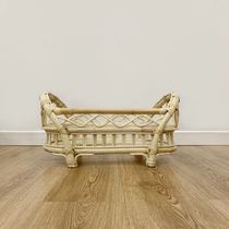 Customize South Korea INS Wind Mini Doll Rattan Bricking Bed Toy Bed Nordic Style Doll Bed Photo Decoration Props