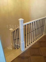 Wrought iron stair handrail indoor balcony guardrail fence home solid wood bay window railing attic decoration simple